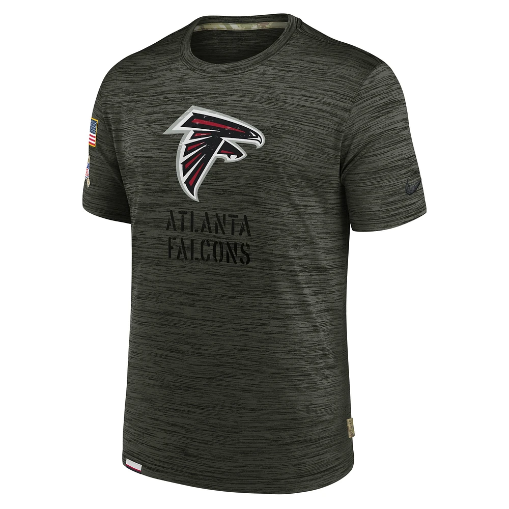 T-shirt Nike Olive Atlanta Falcons Salute to Service Velocity Team pour homme