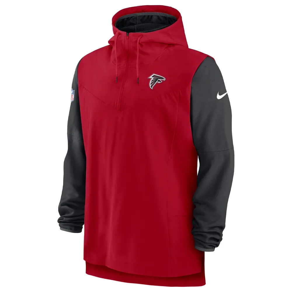 Men's Nike Red/Black Atlanta Falcons Sideline Player Quarter-Zip Hoodie