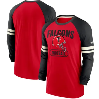 Atlanta Falcons Nike Throwback Raglan Long Sleeve T-Shirt - Red/Black