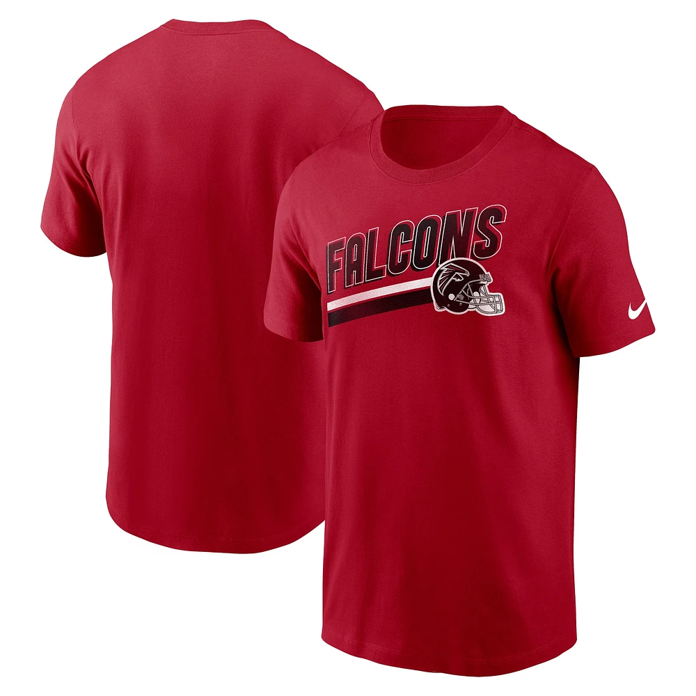 T-shirt Nike Atlanta Falcons Essential Blitz Lockup rouge pour homme