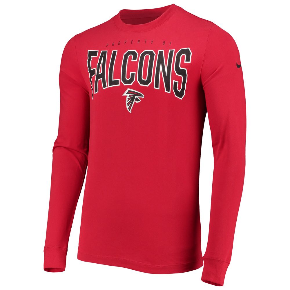 Men's Nike Red Atlanta Falcons Property Of Performance Long Sleeve T-Shirt