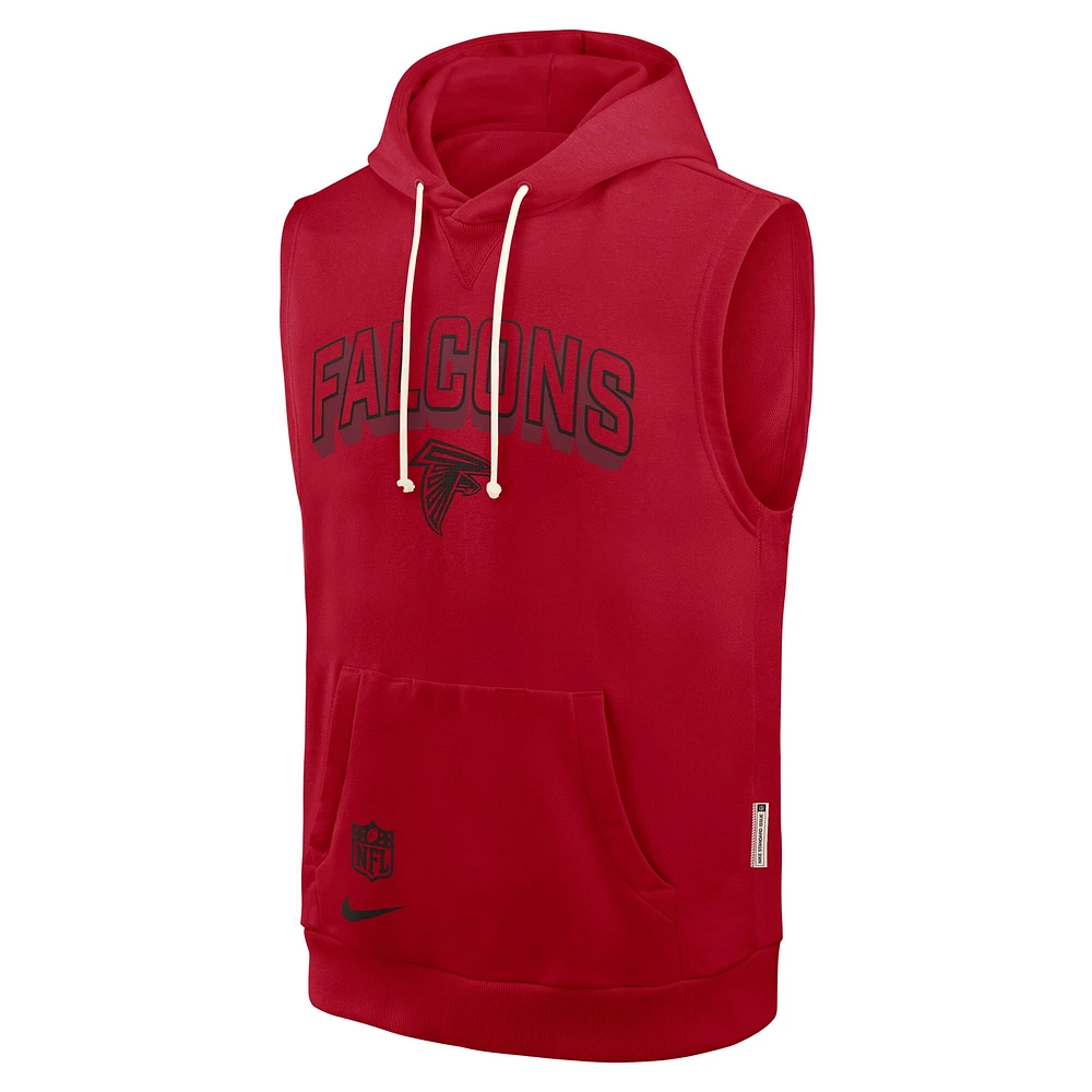 Sweat à capuche sans manches Nike rouge Atlanta Falcons Sideline Performance pour homme