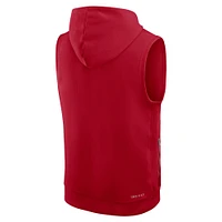 Sweat à capuche sans manches Nike rouge Atlanta Falcons Sideline Performance pour homme