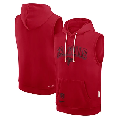 Sweat à capuche sans manches Nike rouge Atlanta Falcons Sideline Performance pour homme