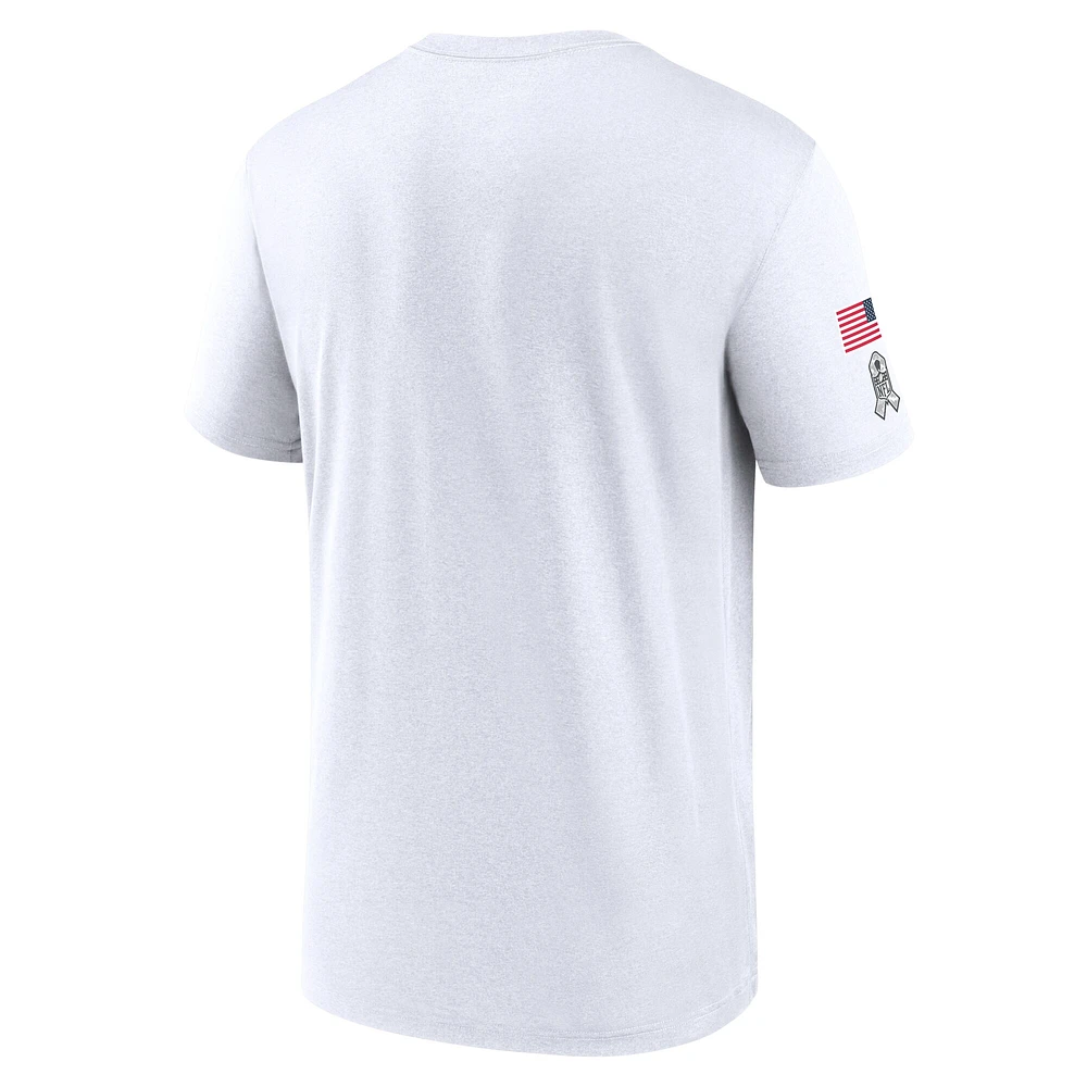 T-shirt Nike Atlanta Falcons 2024 Salute To Service Rewind Legend Performance pour homme blanc