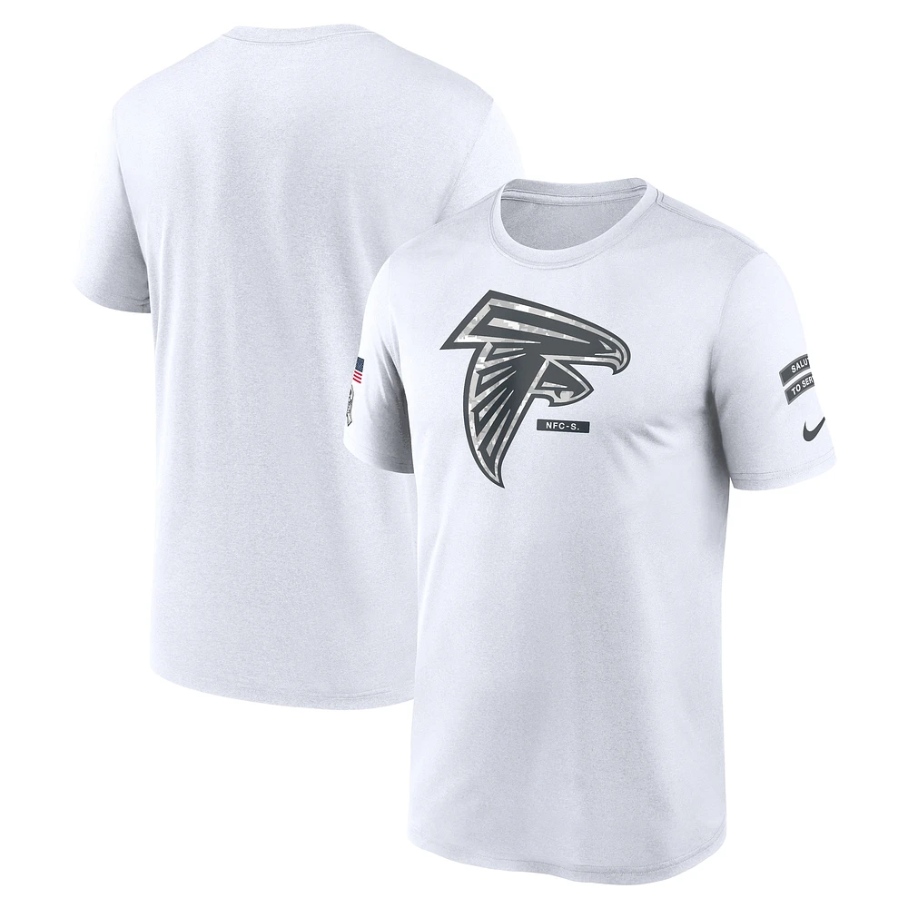 T-shirt Nike Atlanta Falcons 2024 Salute To Service Rewind Legend Performance pour homme blanc