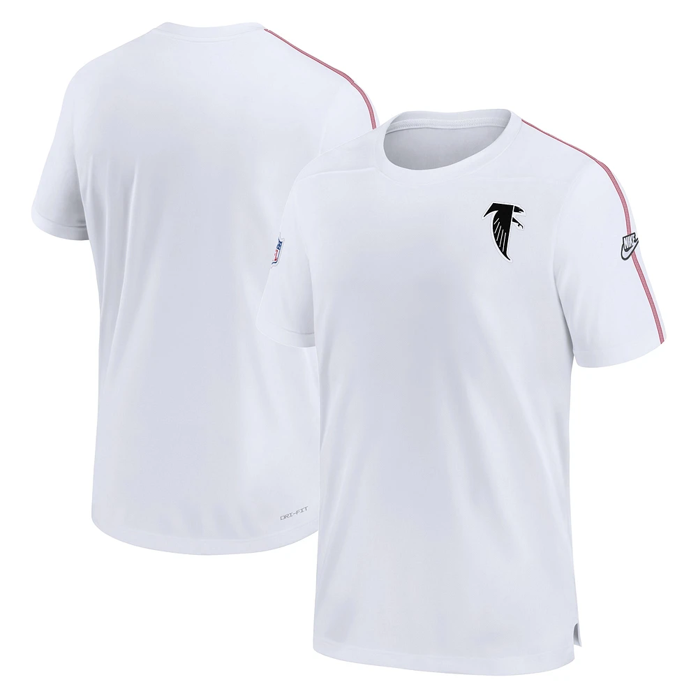 Haut Nike blanc Atlanta Falcons Sideline Alternate Logo Coach Performance pour homme