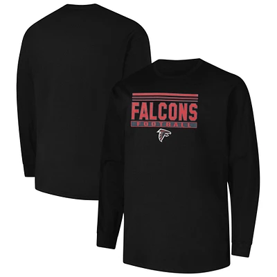 T-shirt à manches longues pour homme, profil noir, Atlanta Falcons, Big & Tall Pop