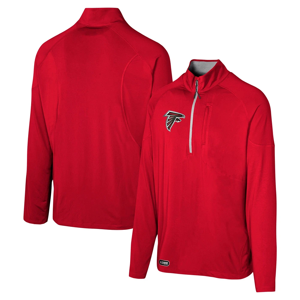 Men's Red Atlanta Falcons Grind Iron Quarter-Zip Top