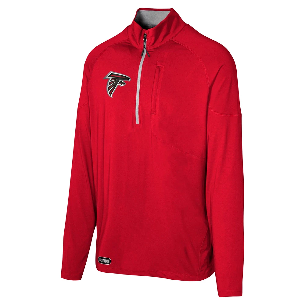 Haut à quart de zip Grind Iron des Atlanta Falcons pour hommes rouge