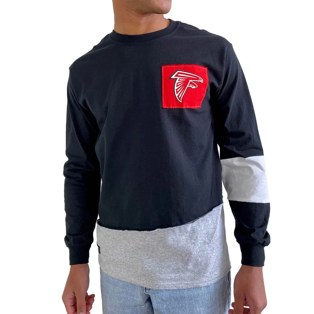 Refried Apparel Noir T-shirt à manches longues pour homme Atlanta Falcons Sustainable Angle