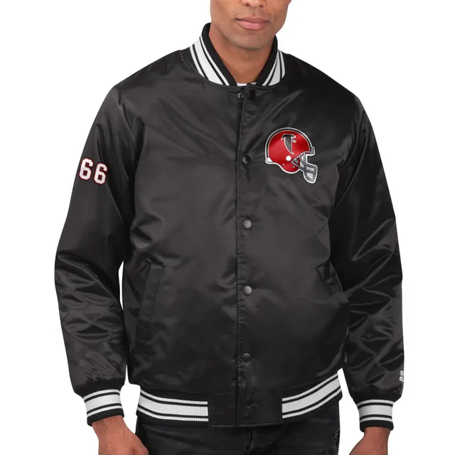 Men's Starter Cardinal/Black Arizona Cardinals Enforcer Satin Varsity  Full-Snap Jacket