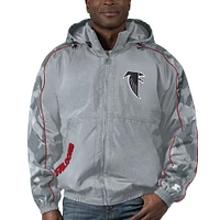 Veste entièrement zippée Starter Grey Atlanta Falcons Thursday Night Gridiron Throwback pour hommes