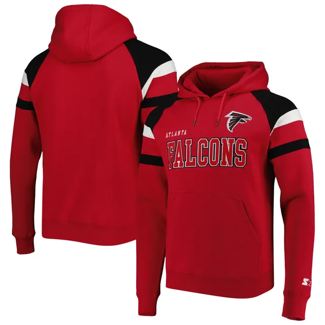 Men's Atlanta Falcons Starter Red/Black Extreme Throwback Full-Zip Hoodie