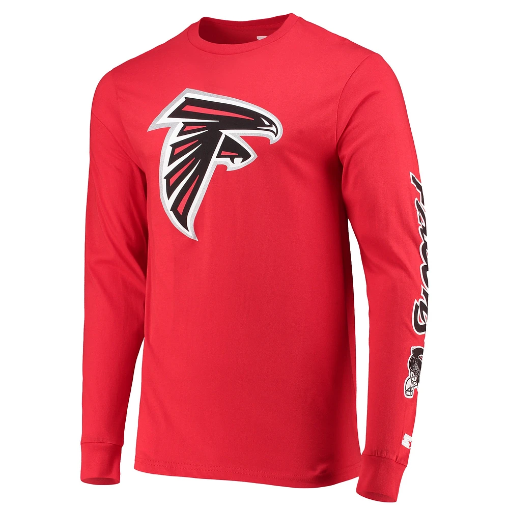 T-shirt à manches longues Starter Red Atlanta Falcons pour homme