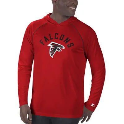 Atlanta Falcons Starter Raglan Long Sleeve Hoodie T-Shirt - Red