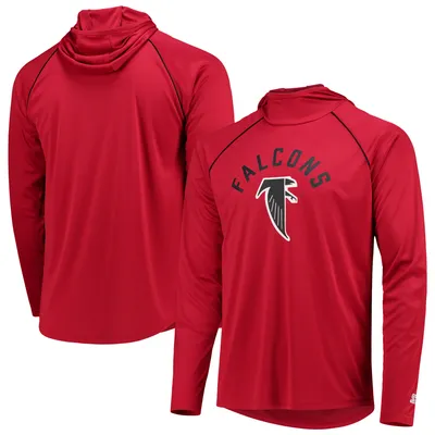 Atlanta Falcons Starter Throwback Raglan Hoodie Long Sleeve T-Shirt - Red