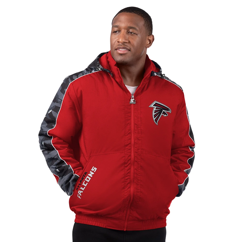 Veste zippée rouge pour homme Atlanta Falcons Thursday Night Gridiron Starter