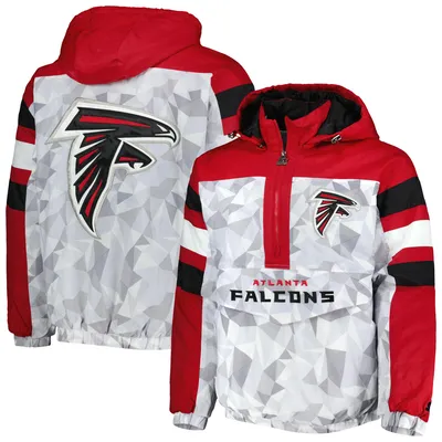 Atlanta Falcons Starter Thursday Night Gridiron Raglan Half-Zip Hooded Jacket - White/Red