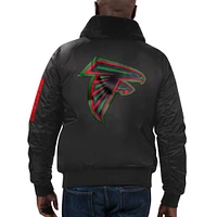 Veste en satin entièrement zippée pour homme Starter x Ty Mopkins Atlanta Falcons Black History Month