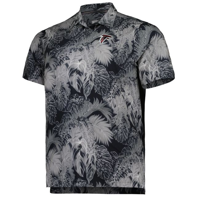 Chemise boutonnée pour homme Tommy Bahama Black Atlanta Falcons Big & Tall Coast Luminescent Fronds Camp IslandZone