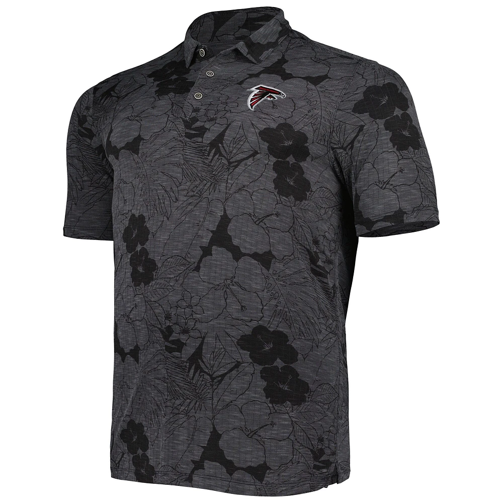 Men's Tommy Bahama Black Atlanta Falcons Big & Tall Miramar Blooms Polo