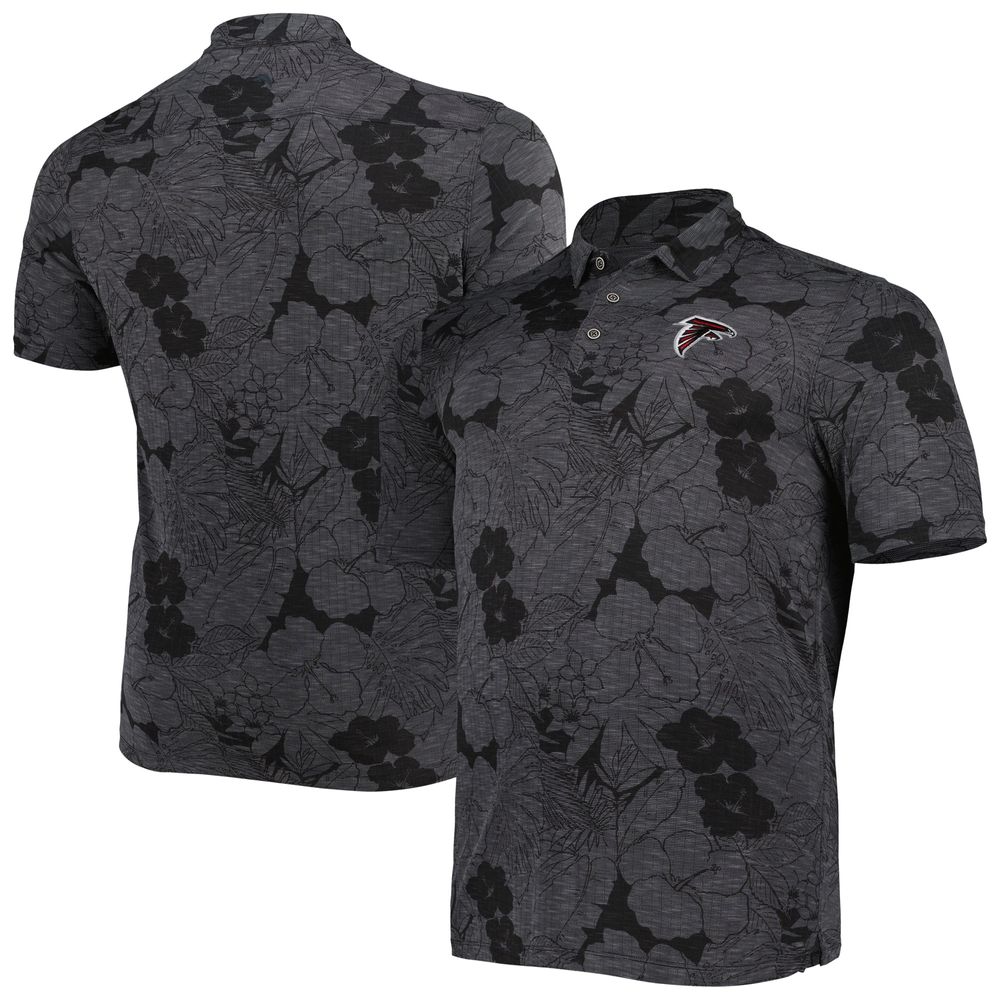 Men's Tommy Bahama Black Atlanta Falcons Big & Tall Miramar Blooms Polo