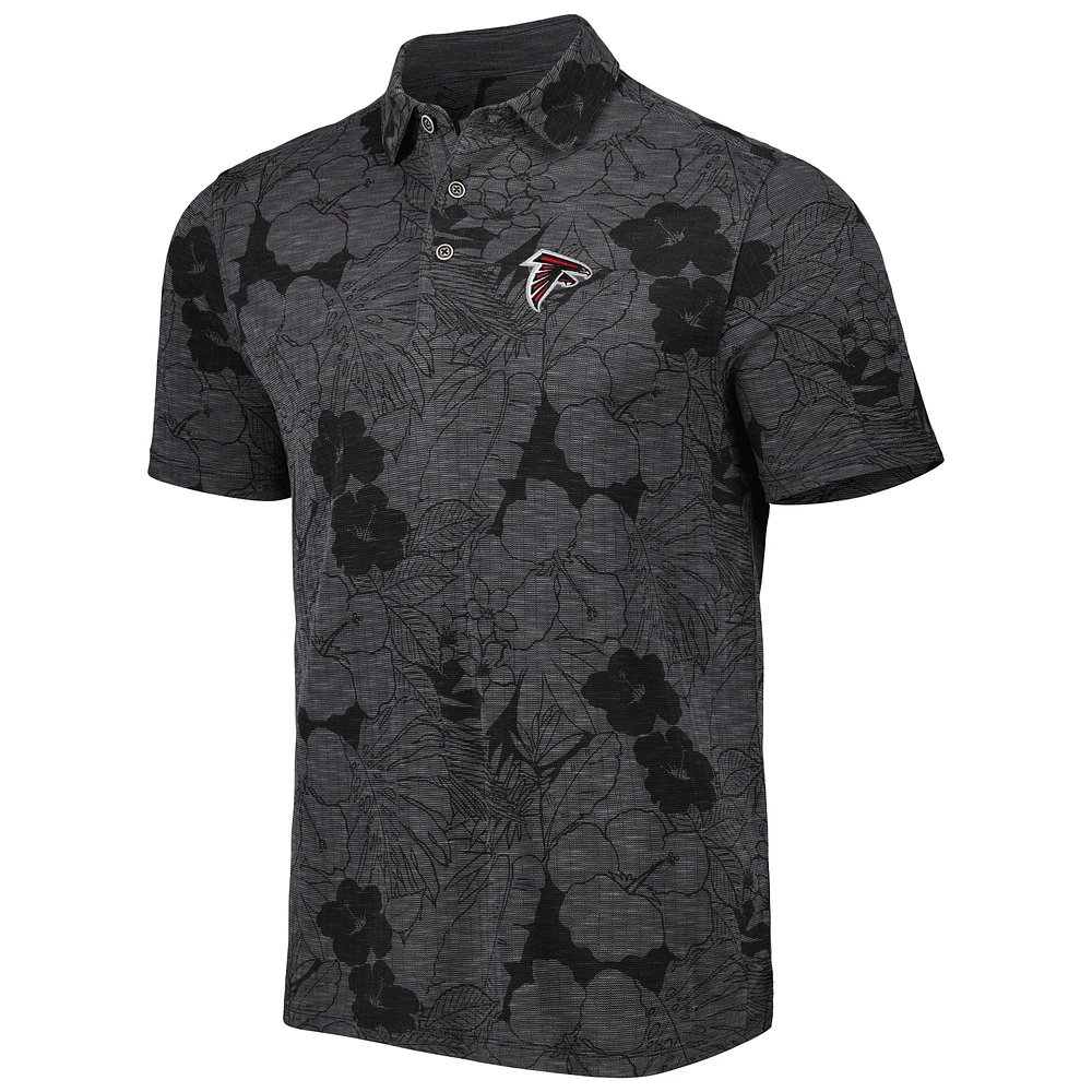 Men's Tommy Bahama Black Atlanta Falcons Miramar Blooms Polo