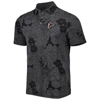 Men's Tommy Bahama Black Atlanta Falcons Miramar Blooms Polo