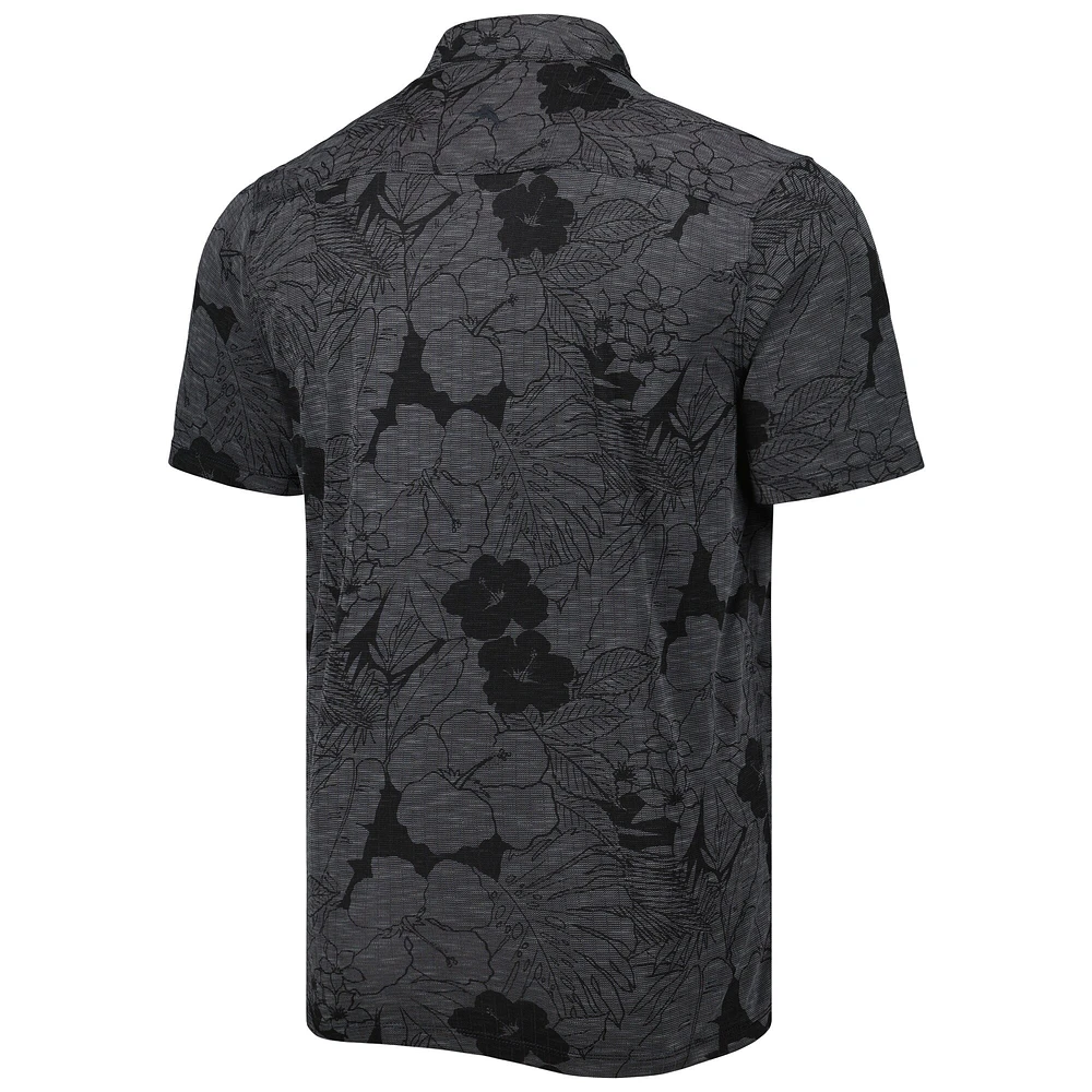 Men's Tommy Bahama Black Atlanta Falcons Miramar Blooms Polo