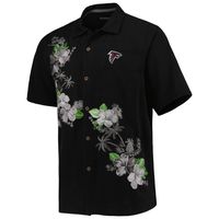 Men's Tommy Bahama Black Atlanta Falcons Sport Azule Oasis Camp Button-Up Shirt