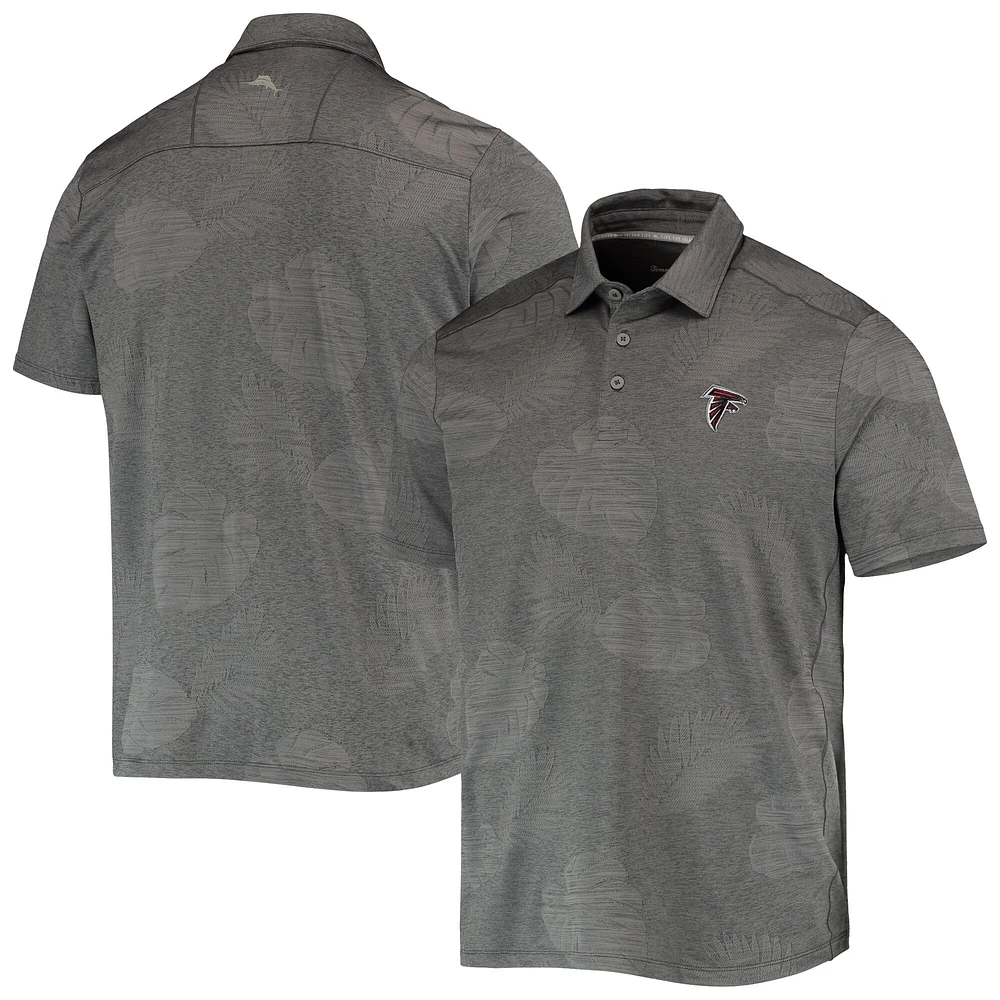 Men's Tommy Bahama Gray Atlanta Falcons Palm Coast Delray Frond Allover IslandZone Polo