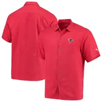 Atlanta Falcons Tommy Bahama Sport Jungle Shade Camp Button-Down Shirt - Red