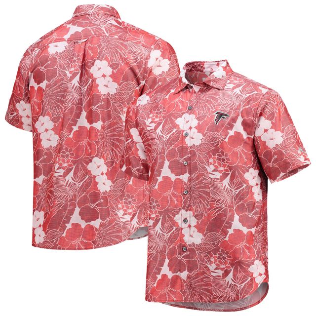 Chemise boutonnée à motif floral IslandZone des Atlanta Falcons de Tommy Bahama pour homme, rouge, Coconut Point Playa