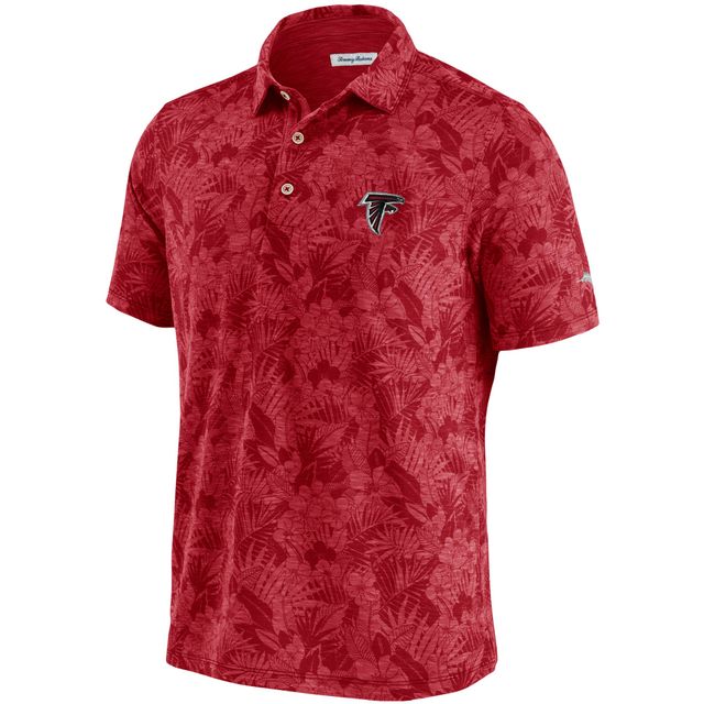 Polo pour homme Tommy Bahama Red Atlanta Falcons Sport Palmetto Palms