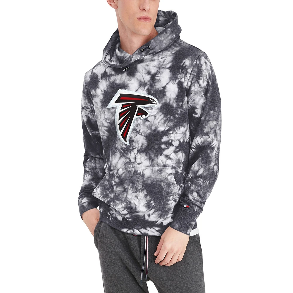 Men's Tommy Hilfiger Black Atlanta Falcons Stanley Tie-Dye Pullover Hoodie