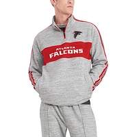 Veste Tommy Hilfiger gris chiné Atlanta Falcons Mario pour homme avec fermeture éclair sur le quart