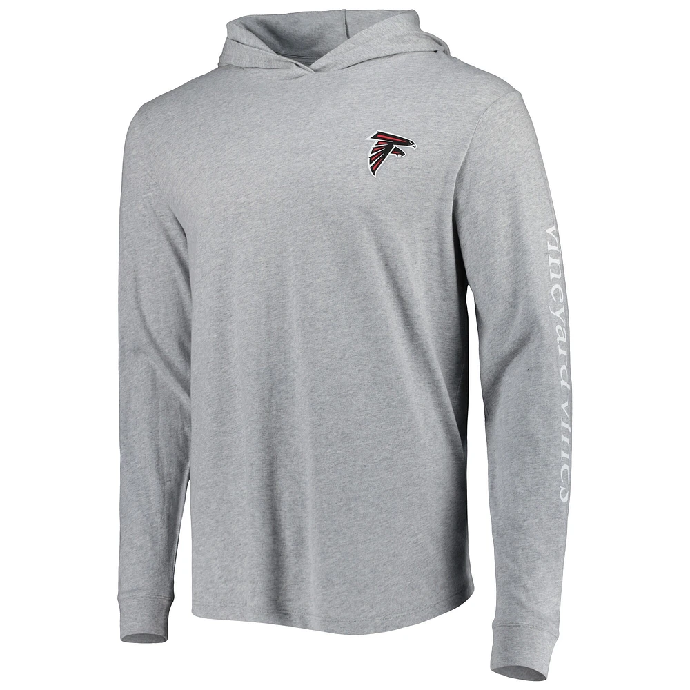 Men's Vineyard Vines Heathered Gray Atlanta Falcons Local Long Sleeve Hoodie T-Shirt