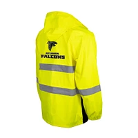 Men's Yellow Atlanta Falcons Hi-Vis Safety Waterproof Rainshell Full-Zip Hooded Jacket