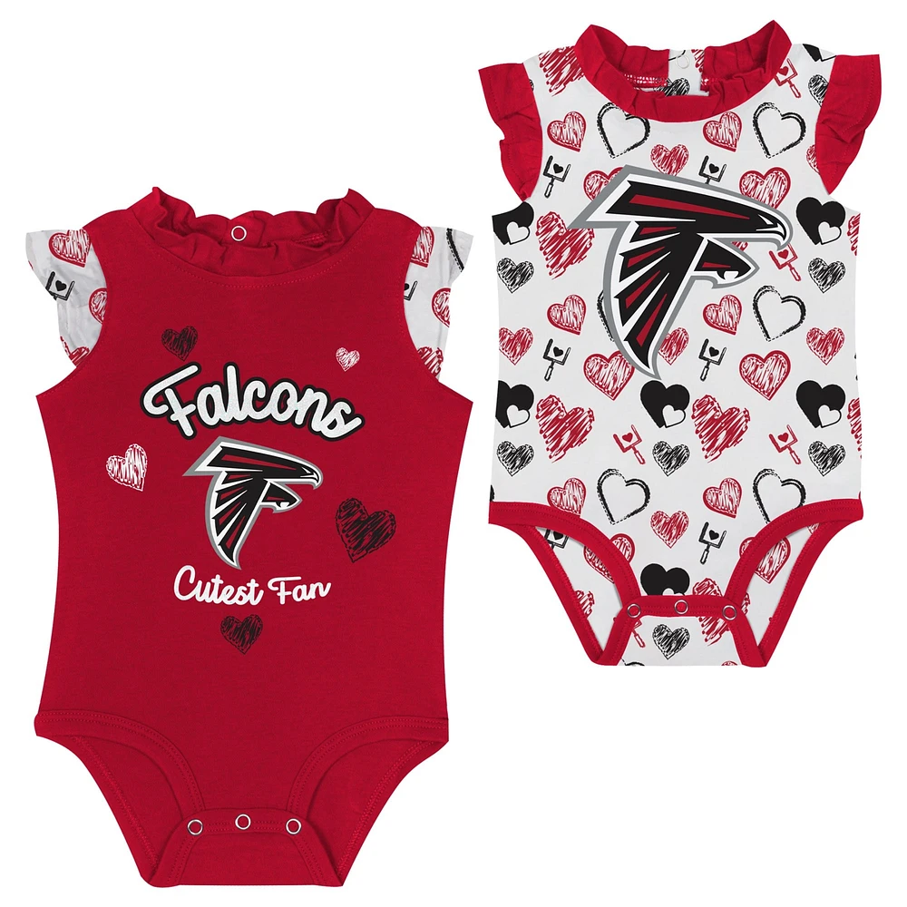 Newborn & Infant Atlanta Falcons Happy Hearts 2-Piece Bodysuit Set