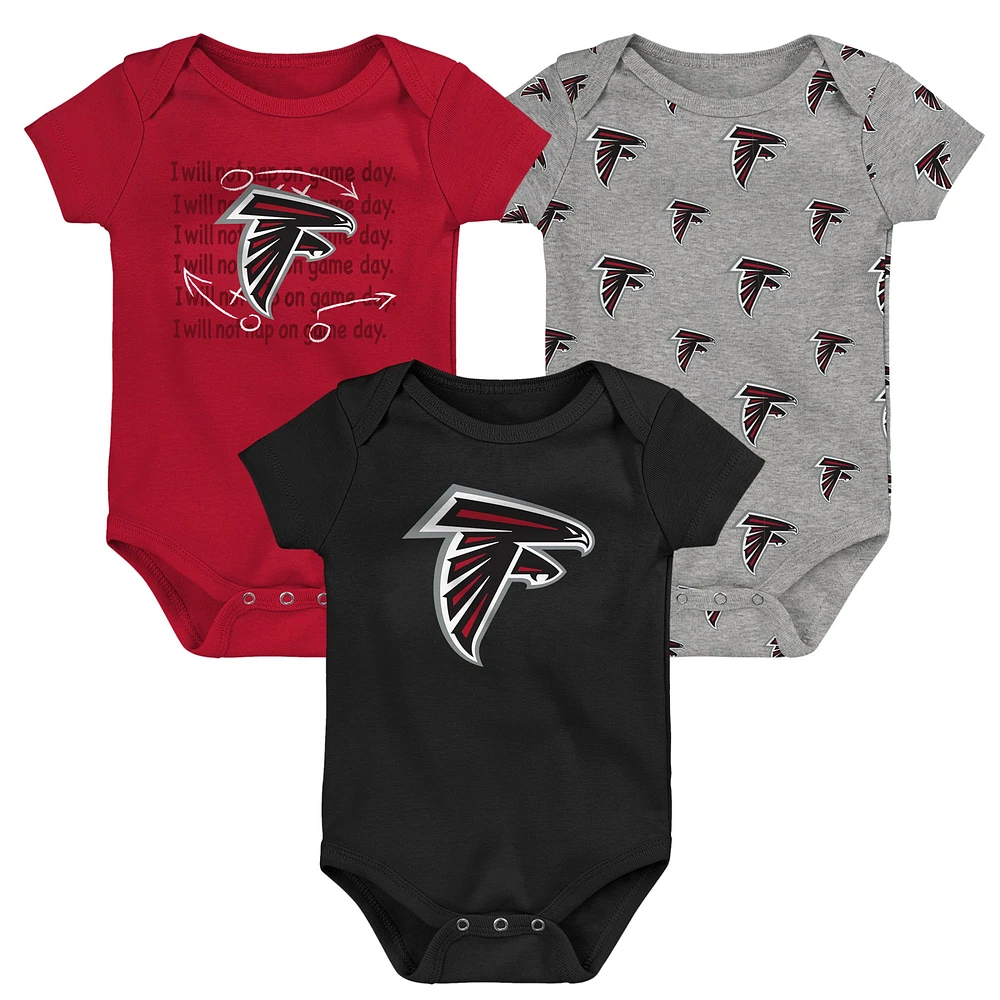 Ensemble de 3 bodys Team Starter pour nouveau-nés et nourrissons des Atlanta Falcons