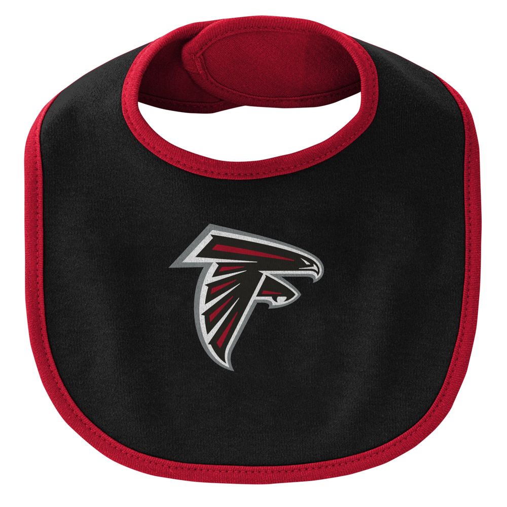 Newborn & Infant Red/Black Atlanta Falcons Little Champ Three-Piece Bodysuit Bib Booties Set