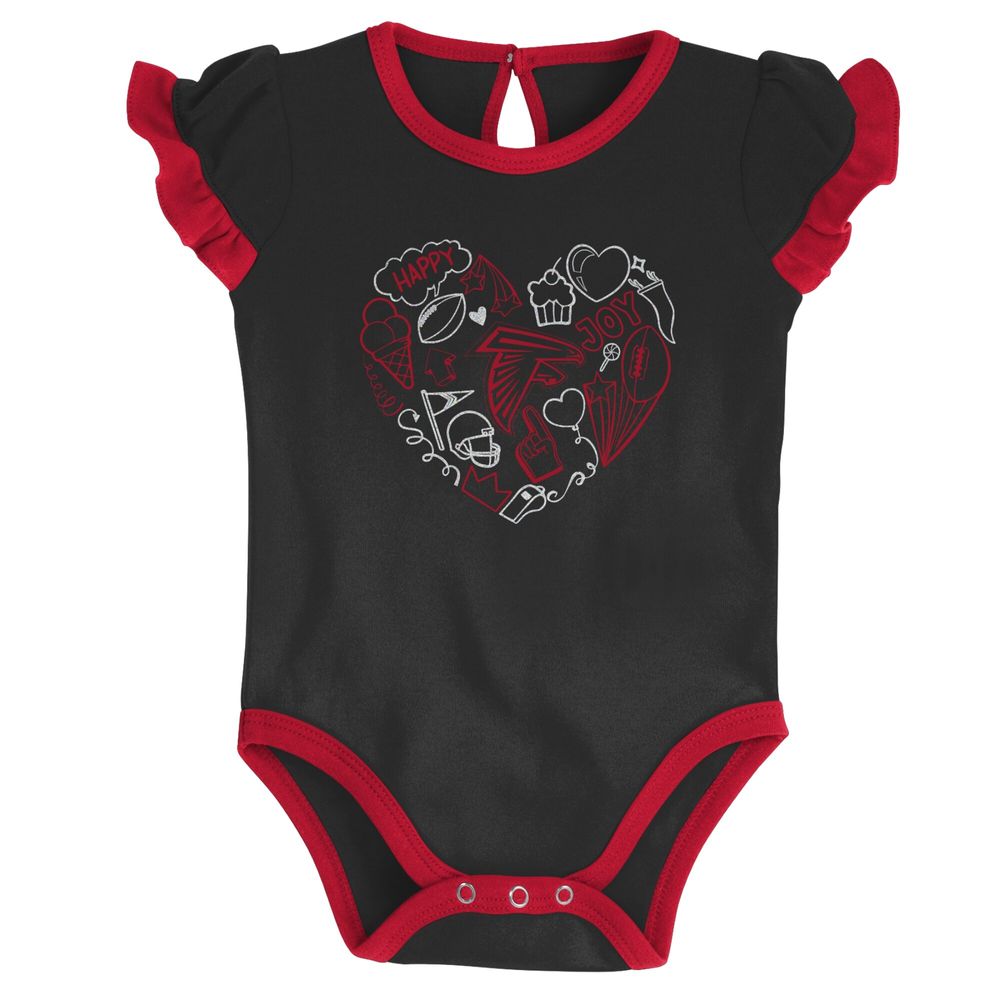 Newborn & Infant Red/Black Atlanta Falcons Too Much Love Two-Piece Bodysuit Set