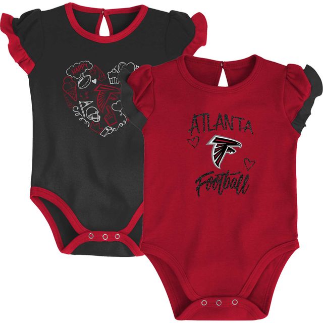 Ensemble de body deux pièces Too Much Love Atlanta Falcons rouge/noir pour nouveau-né et nourrisson