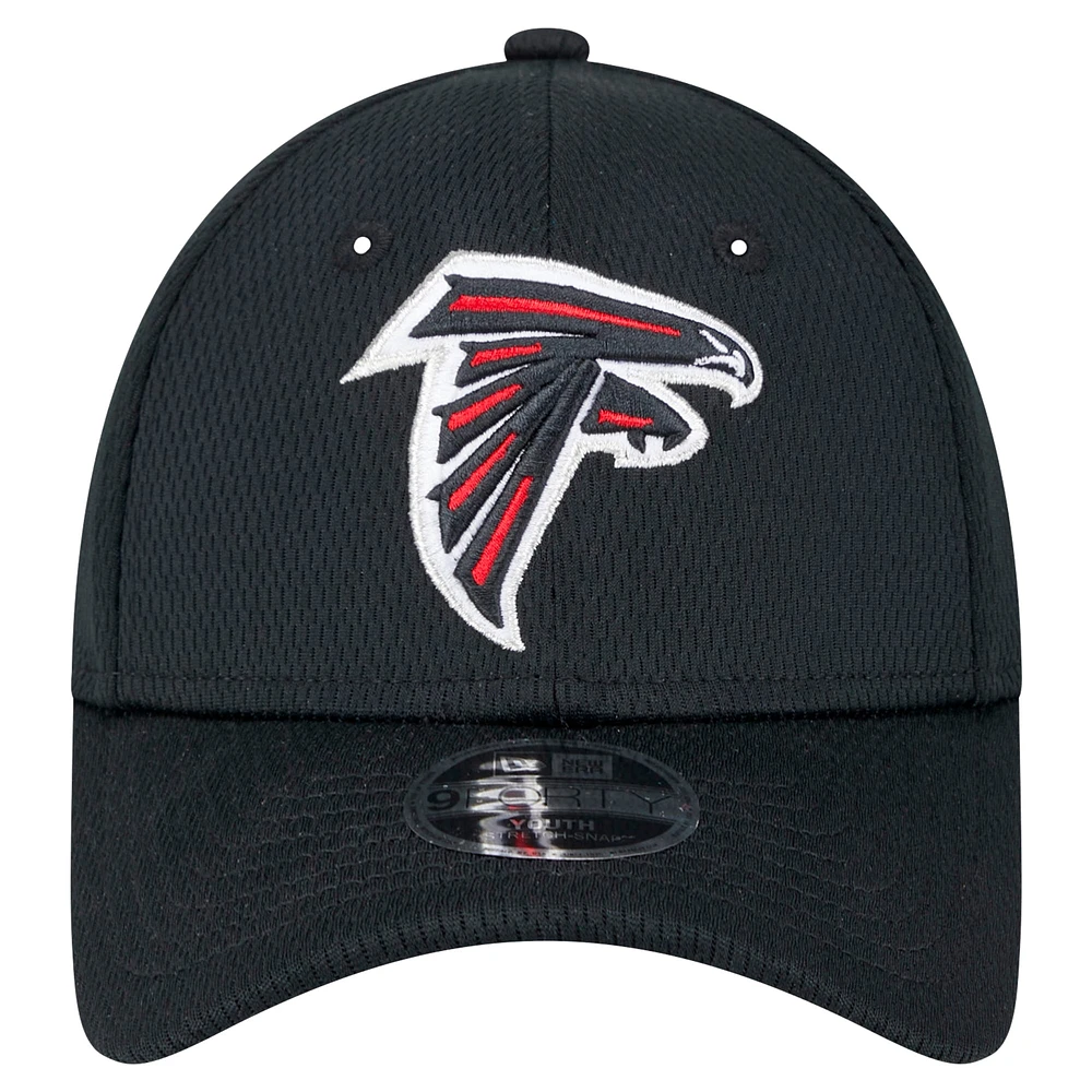 Casquette ajustable New Era noire Atlanta Falcons Main 9FORTY pour enfants d'âge préscolaire