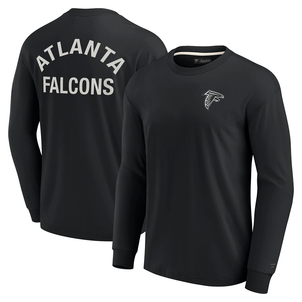 T-shirt unisexe Fanatics noir Atlanta Falcons Elements super doux à manches longues