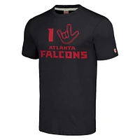 Hommage unisexe Charcoal Atlanta Falcons La collection NFL ASL par Love Sign T-shirt triple mélange