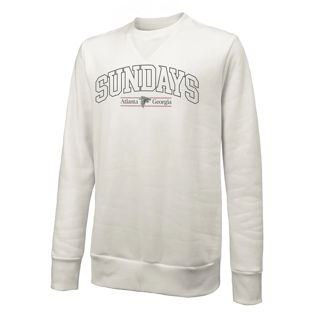 Sweat-shirt à col rond unisexe Majestic Threads blanc Atlanta Falcons Sundays Block Letter