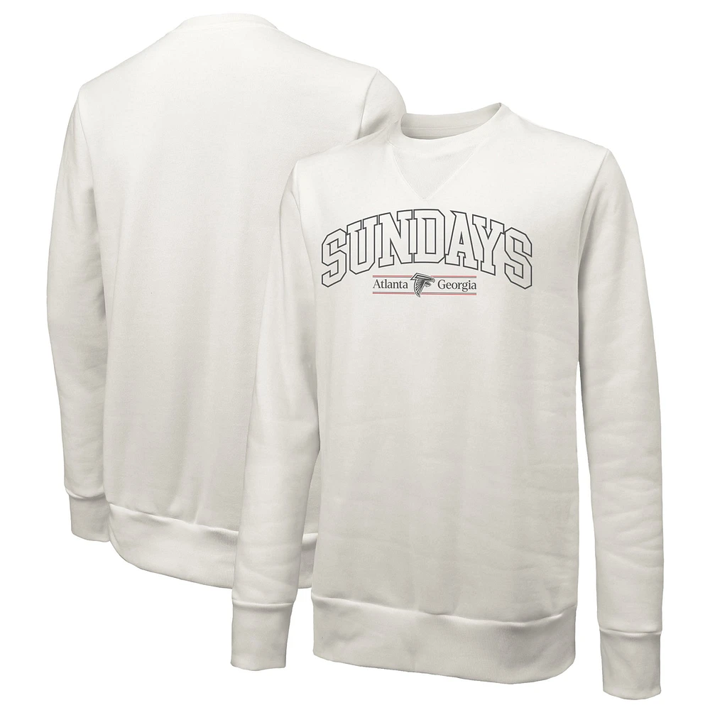 Sweat-shirt à col rond unisexe Majestic Threads blanc Atlanta Falcons Sundays Block Letter