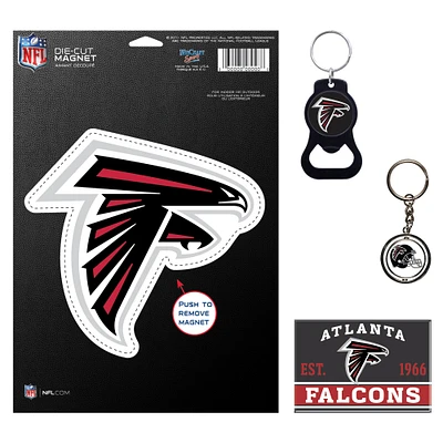 Lot de 4 porte-clés et aimants WinCraft Atlanta Falcons